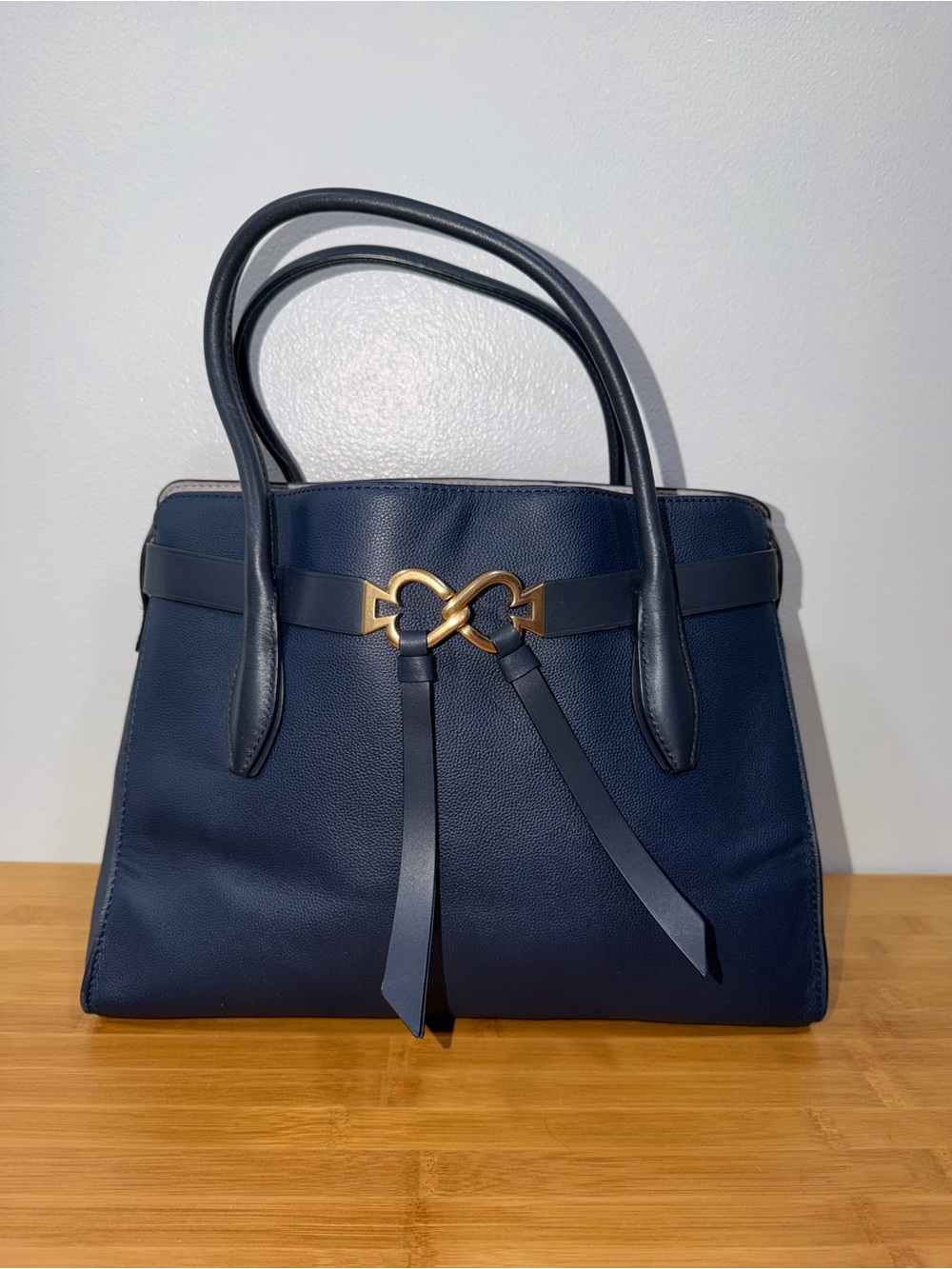 Kate Spade Toujours Medium Satchel Blazer Blue Pebble Leather Gold Hardware